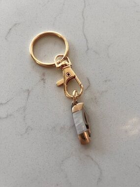 Mother of Pearl Mini Pocketknife Keychain